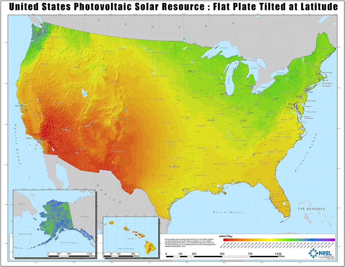 solar insolation map