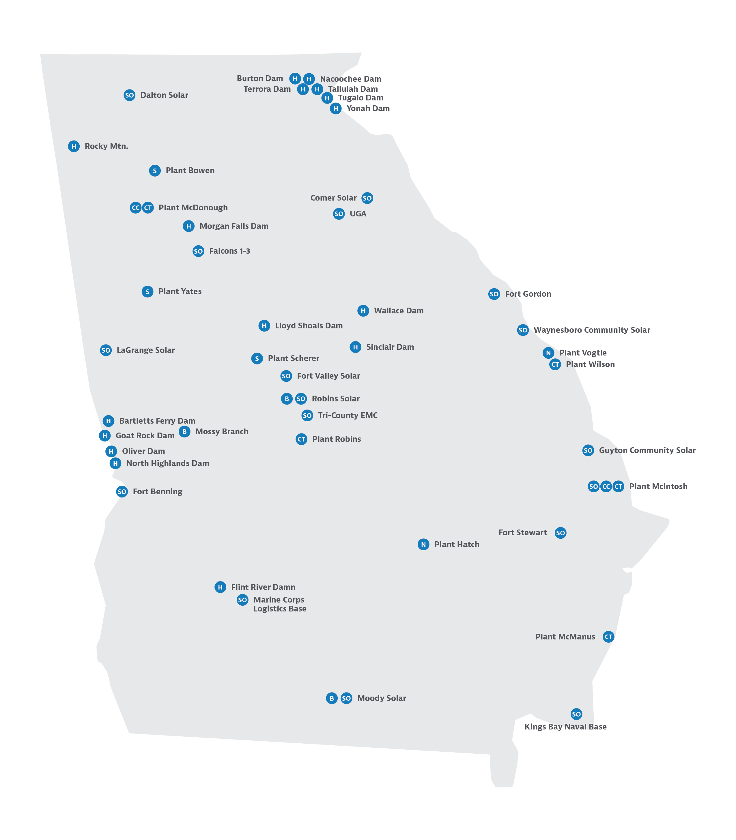 generation plant locations map
