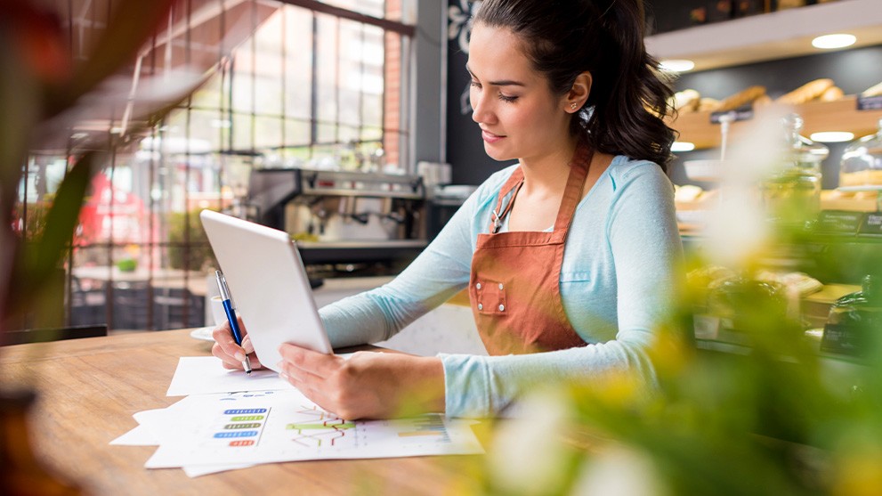 small business owner reviewing rate plans