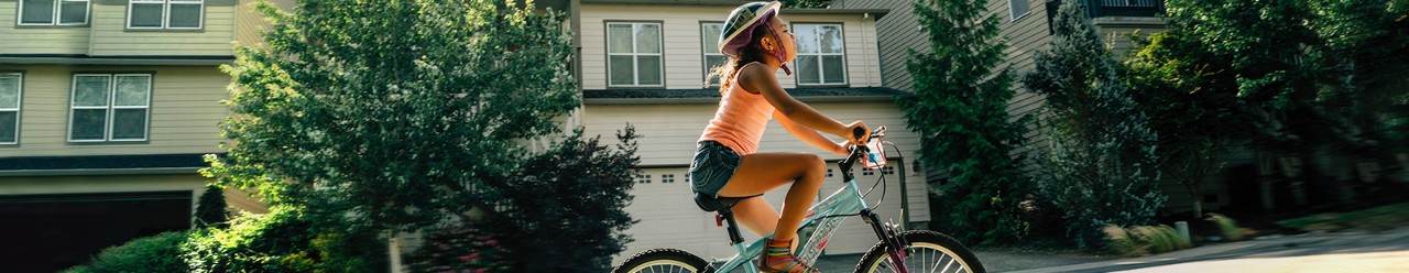 Girl riding a bicyle