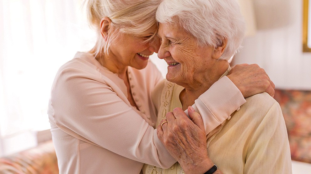 elderly woman receiving energy assistance