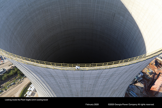 Looking inside the Plant Vogtle Unit 4 cooling tower