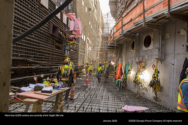 More than 8,000 workers are currently at the Vogtle 3&4 site