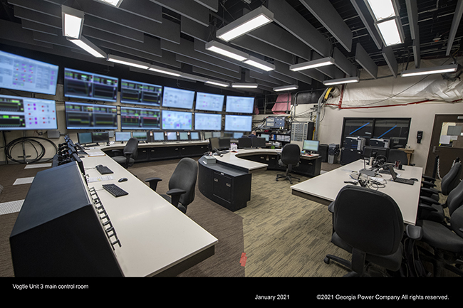 Vogtle Unit 3 main control room