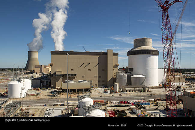 Vogtle Unit 3 with Units 1&2 Cooling Towers