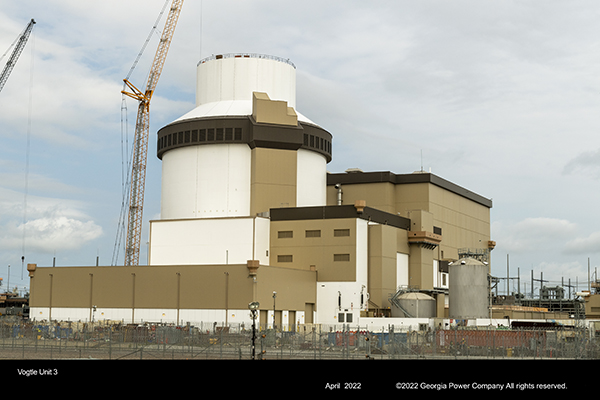 Vogtle Unit 4 Containment (left) and Turbine Building (right)
