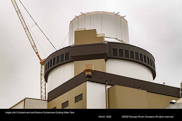 Vogtle Unit 3 Containment and Passive Containment Cooling Water Tank