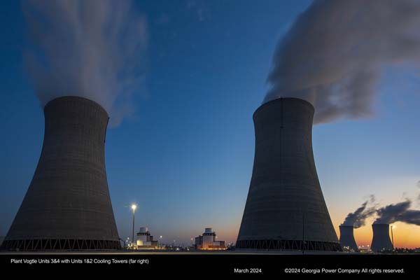 Plant Vogtle Units 3&4 with Units 1&2 Cooling Towers (far right)