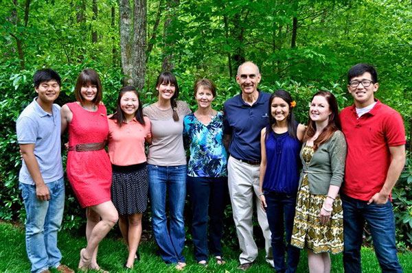 Rope with wife, Ann, and children.