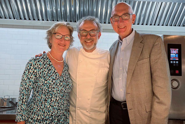 Rope and wife, Ann, with world renown chef Massimo Bottura at his villa kitchen in Modena, Italy.