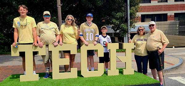 Earl with family at a Georgia Tech game