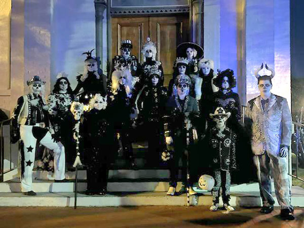 Earl and family dressed up for annual Day of the Dead party.