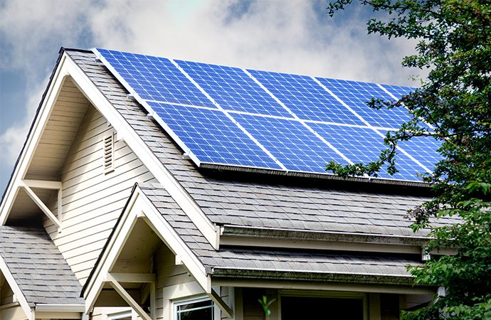 solar panels on roof